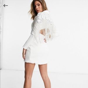 ASOS blazer mini dress with embellished fringe